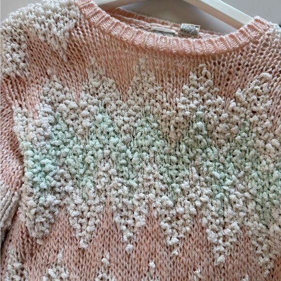 Vintage Forindi Pastel Chevron Knit Sweater Grandmacore 90s Art Deco - Picture 4 of 8